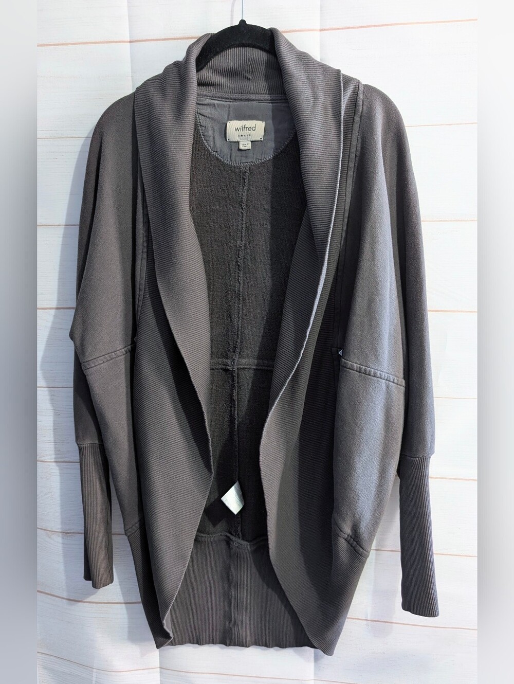 Aritzia Wilfred Diderot Gray 🩶 Cocoon Cardigan with Shawl Collar Size Small